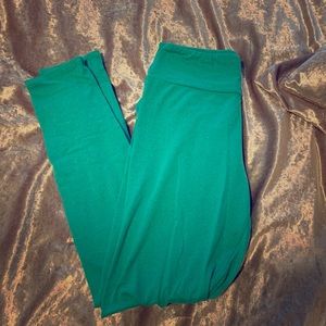 LuLaRoe Heathered Green Leggings OS
